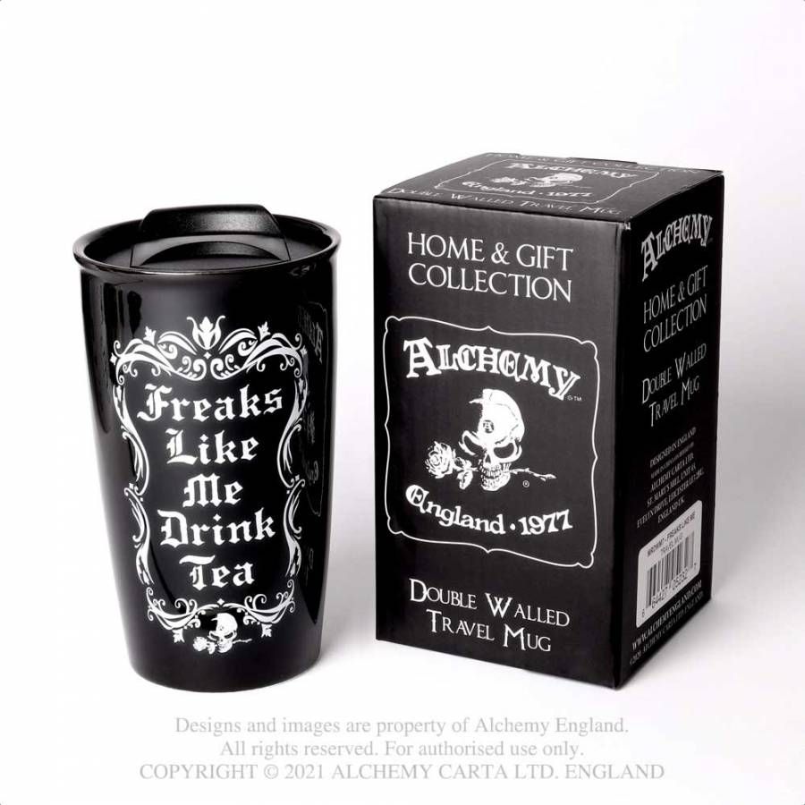 Alchemy - Freaks Like Me Drink Tea Tasse de voyage - Noir